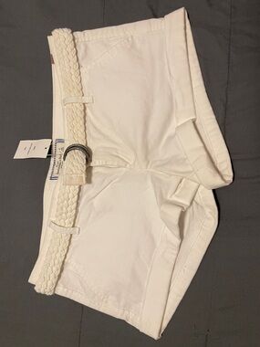 Abercrombie & Fitch White Braided Belt Shorts